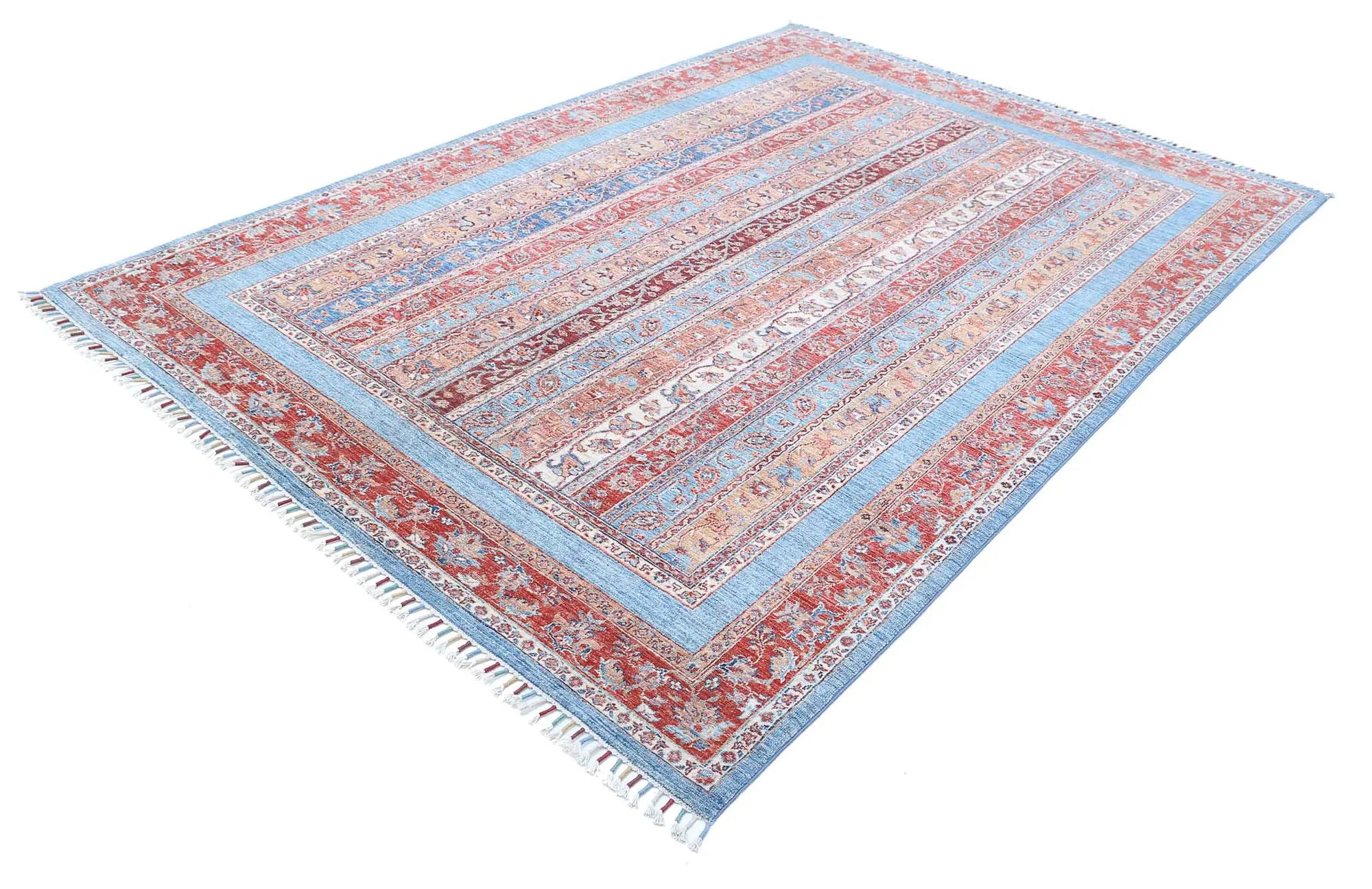 Hand Knotted Shaal Wool Rug - 6'7'' x 9'6''