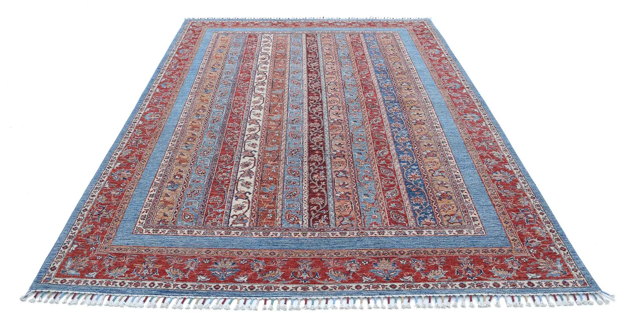 Hand Knotted Shaal Wool Rug - 6'7'' x 9'6''