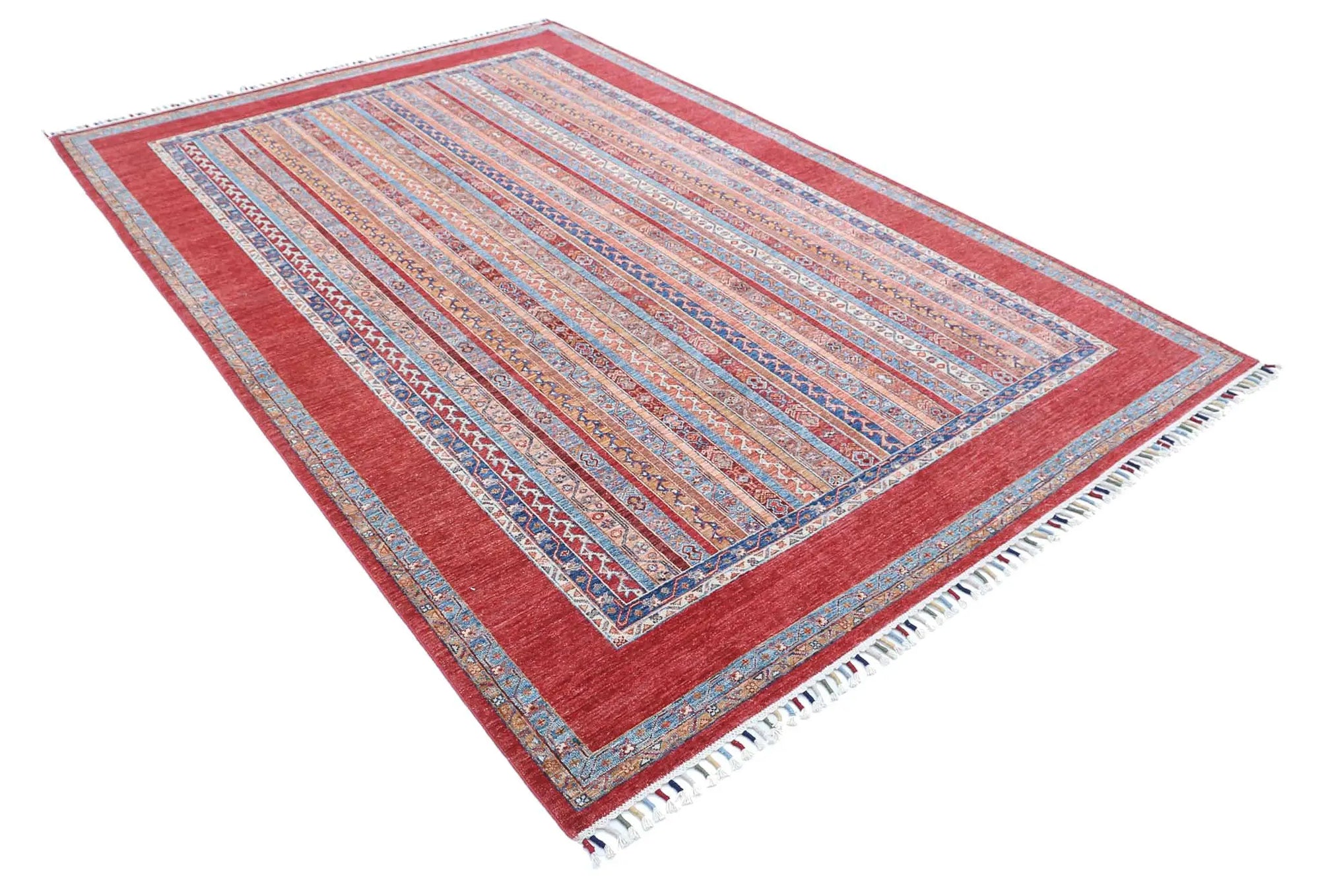 Hand Knotted Shaal Wool Rug - 6'8'' x 9'10''