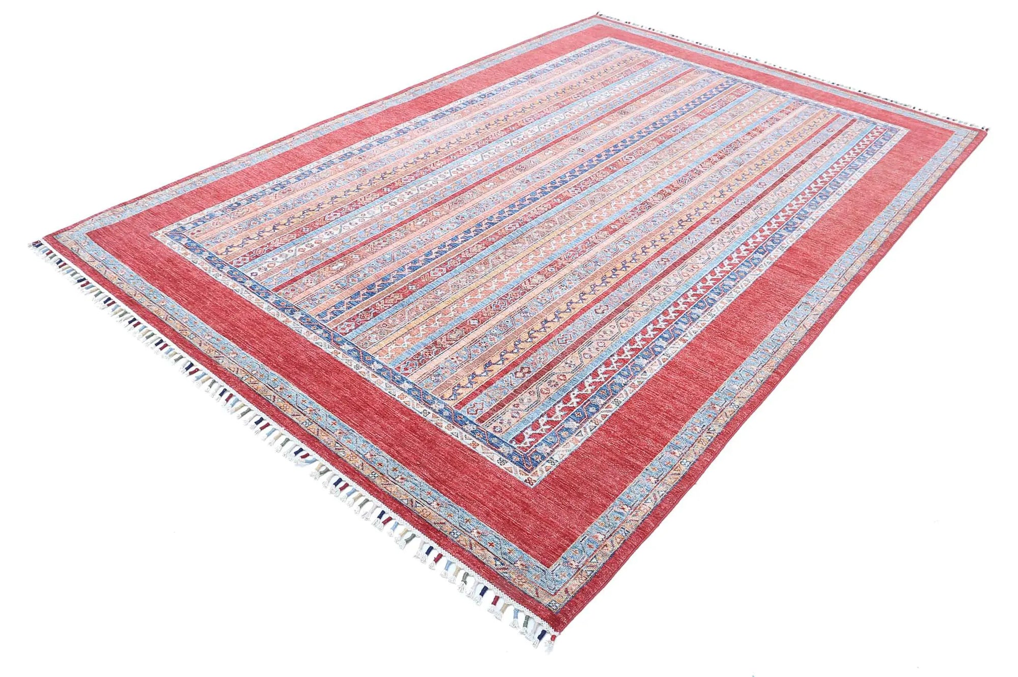 Hand Knotted Shaal Wool Rug - 6'8'' x 9'10''