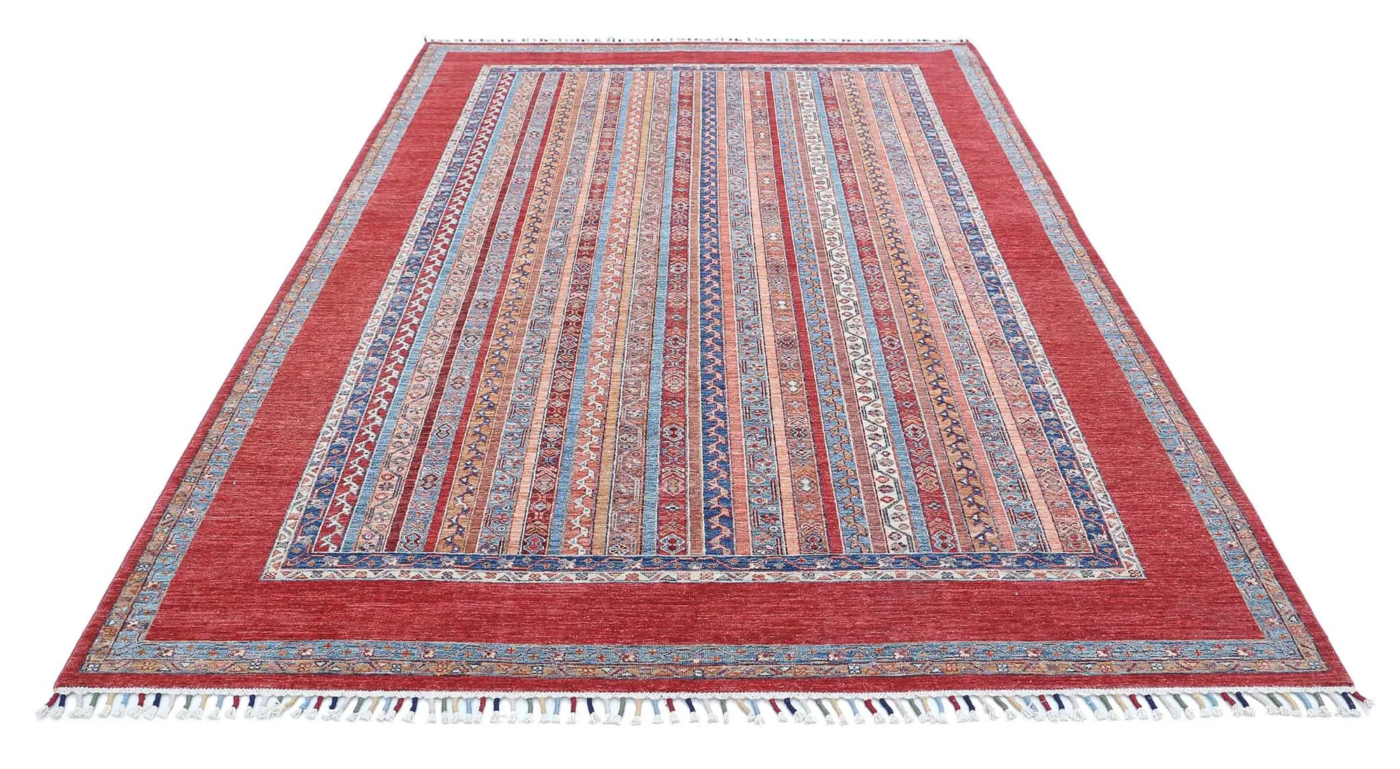 Hand Knotted Shaal Wool Rug - 6'8'' x 9'10''