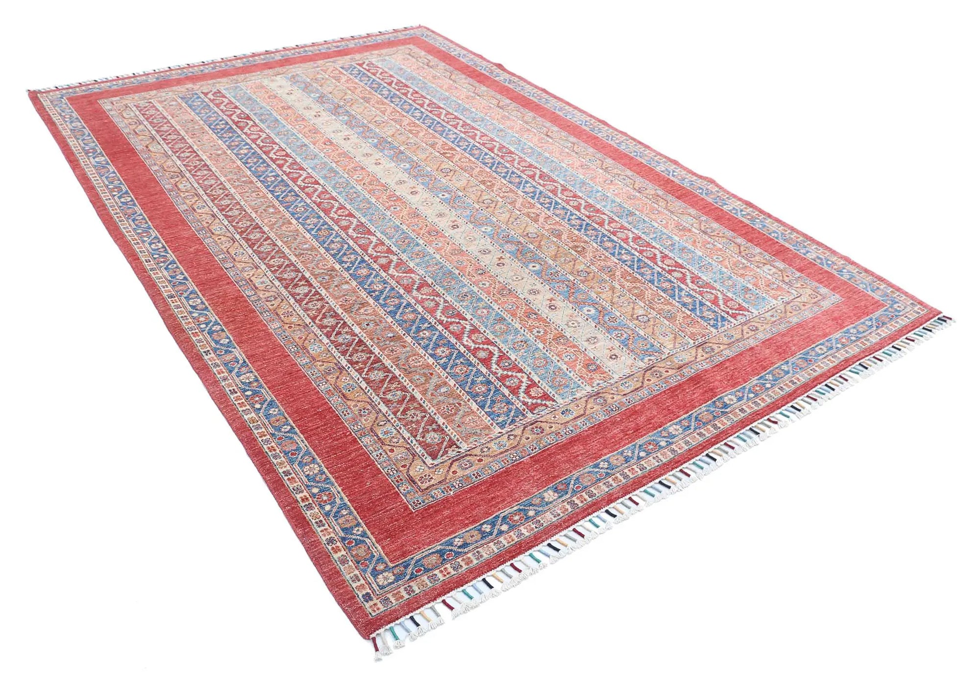 Hand Knotted Shaal Wool Rug - 6'8'' x 9'7''