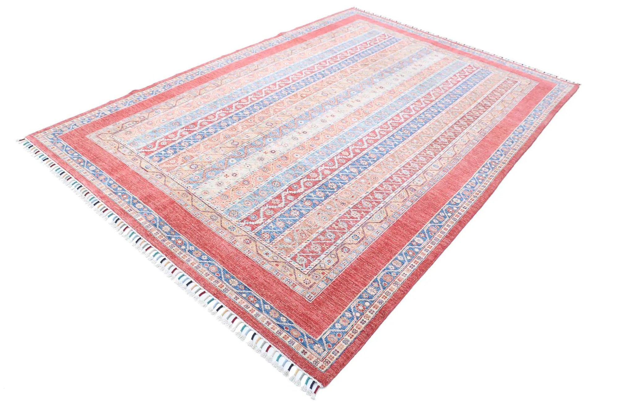 Hand Knotted Shaal Wool Rug - 6'8'' x 9'7''