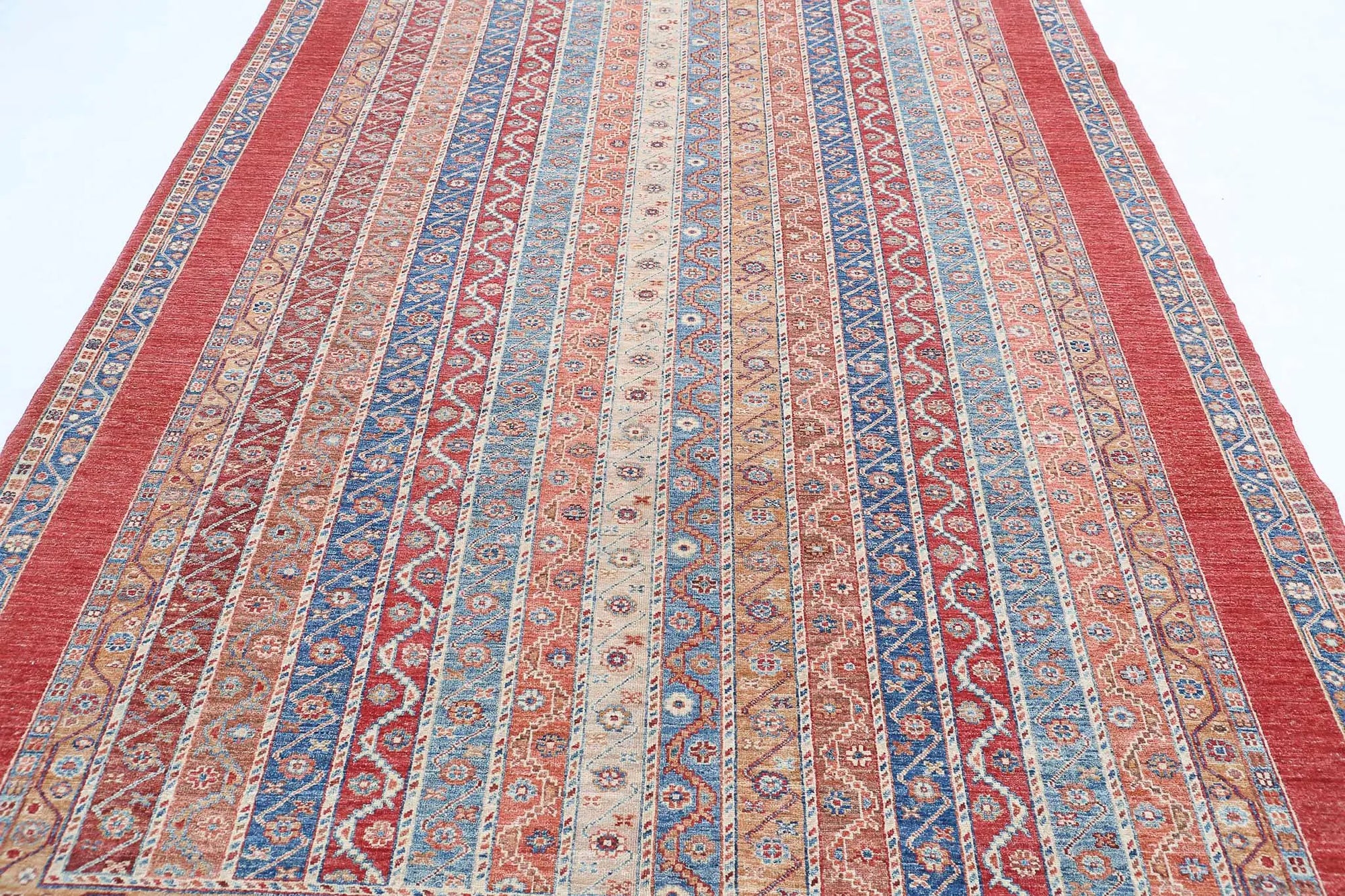 Hand Knotted Shaal Wool Rug - 6'8'' x 9'7''