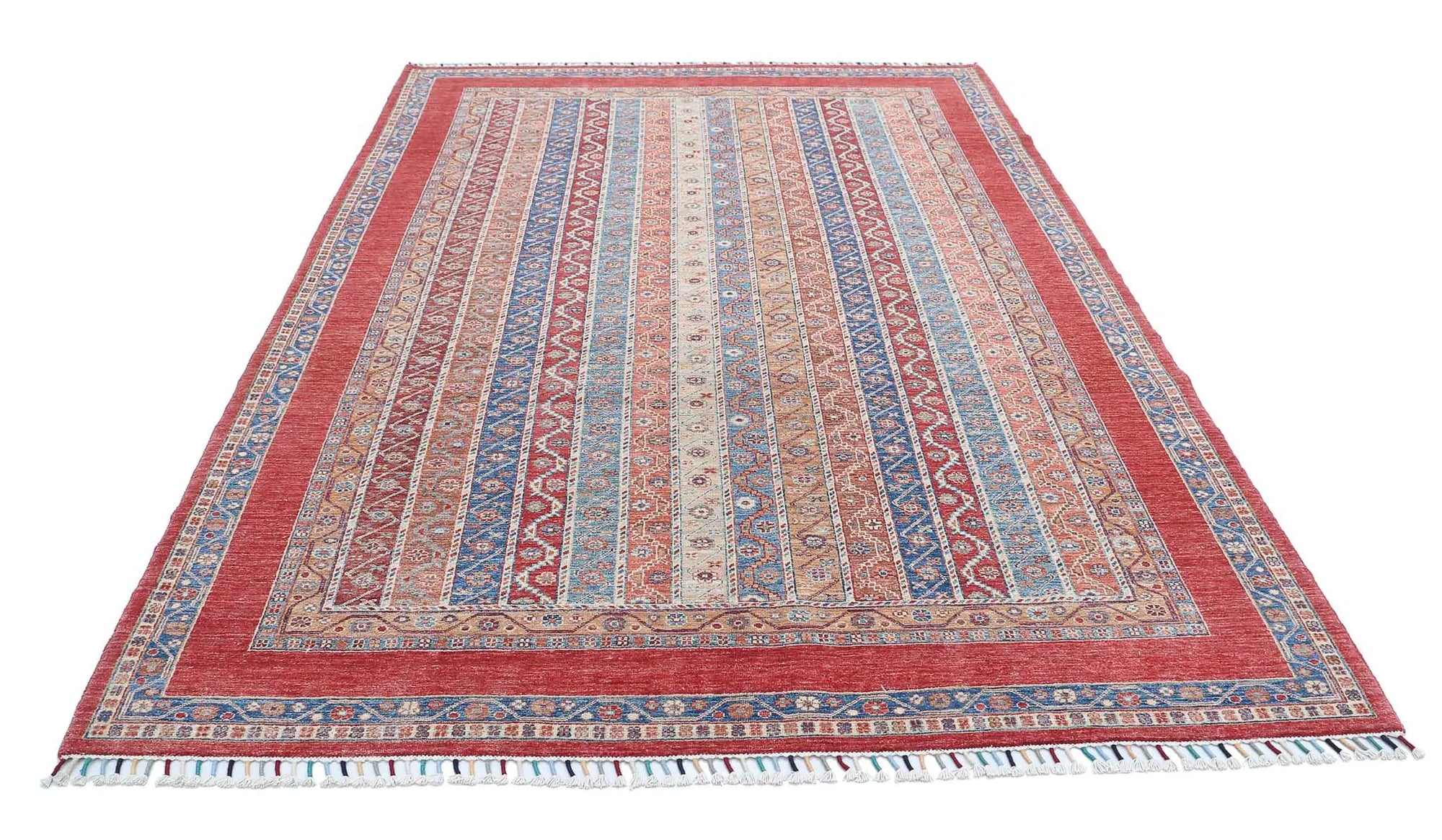 Hand Knotted Shaal Wool Rug - 6'8'' x 9'7''