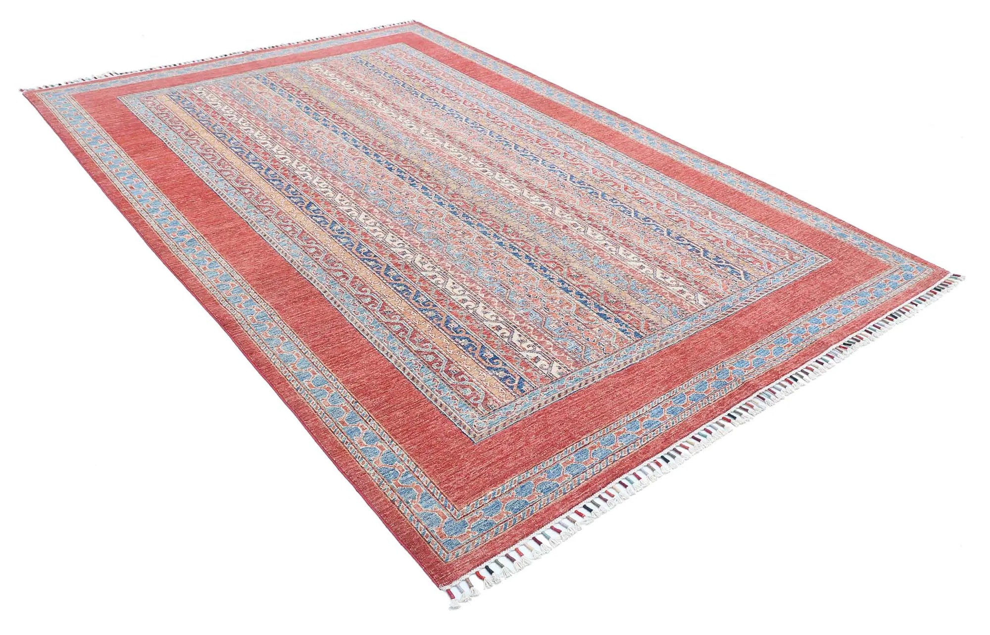 Hand Knotted Shaal Wool Rug - 6'8'' x 9'8''