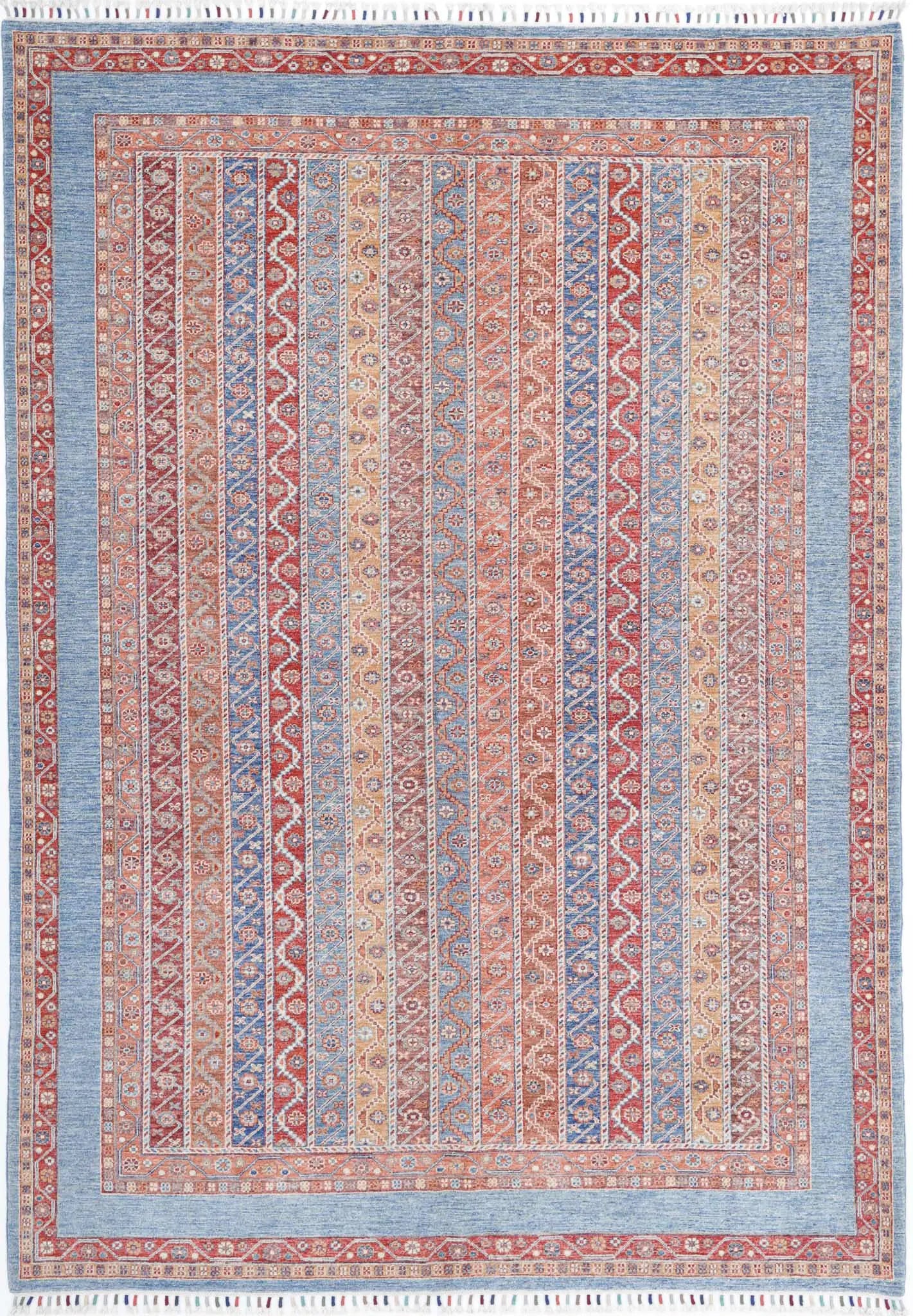 Hand Knotted Shaal Wool Rug - 6'8'' x 9'8''