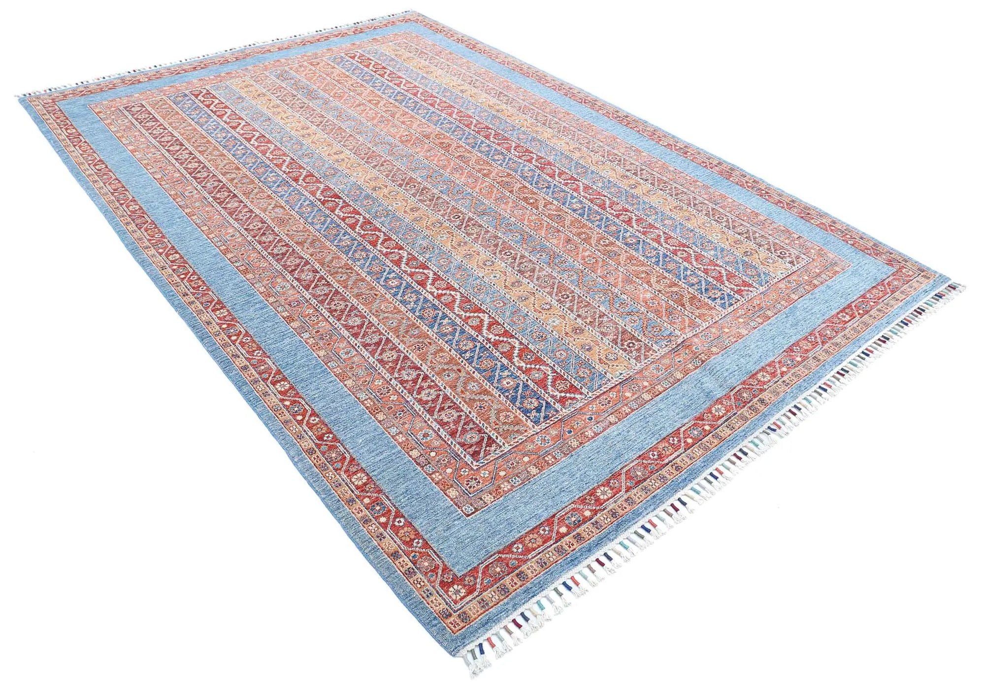 Hand Knotted Shaal Wool Rug - 6'8'' x 9'8''