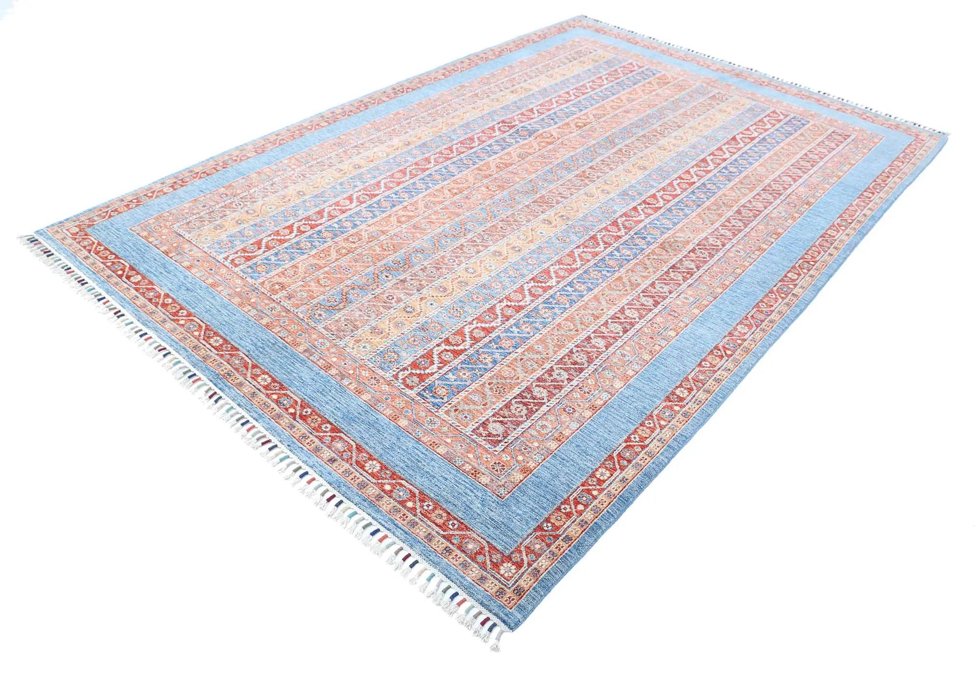 Hand Knotted Shaal Wool Rug - 6'8'' x 9'8''