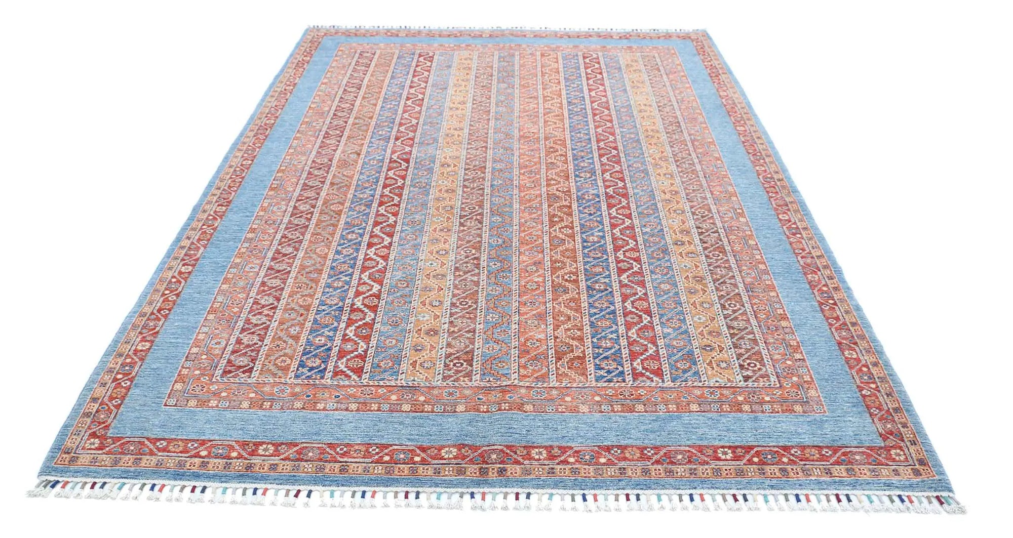 Hand Knotted Shaal Wool Rug - 6'8'' x 9'8''