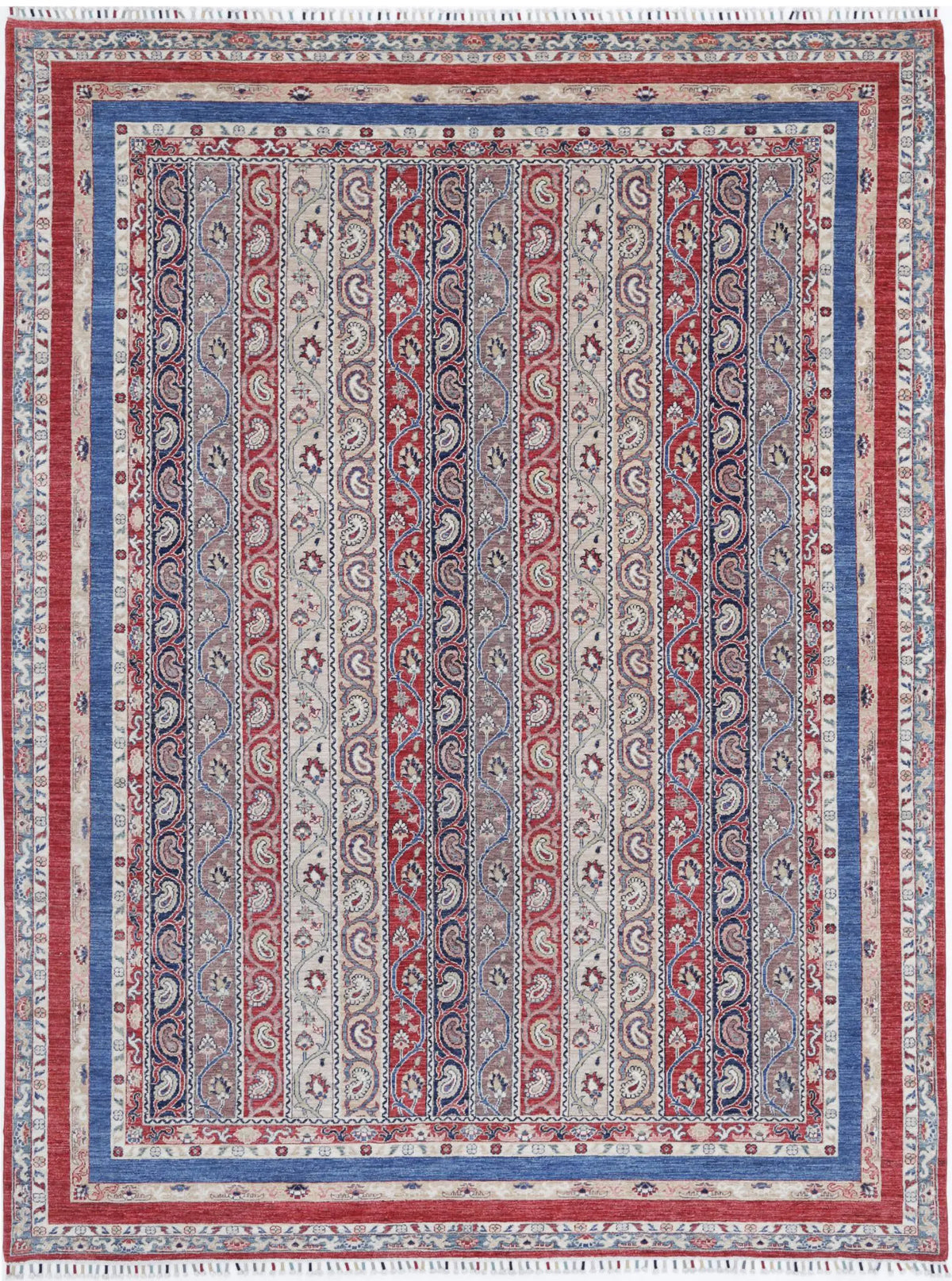 Hand Knotted Shaal Wool Rug - 8&#39;10&#39;&#39; x 11&#39;8&#39;&#39;