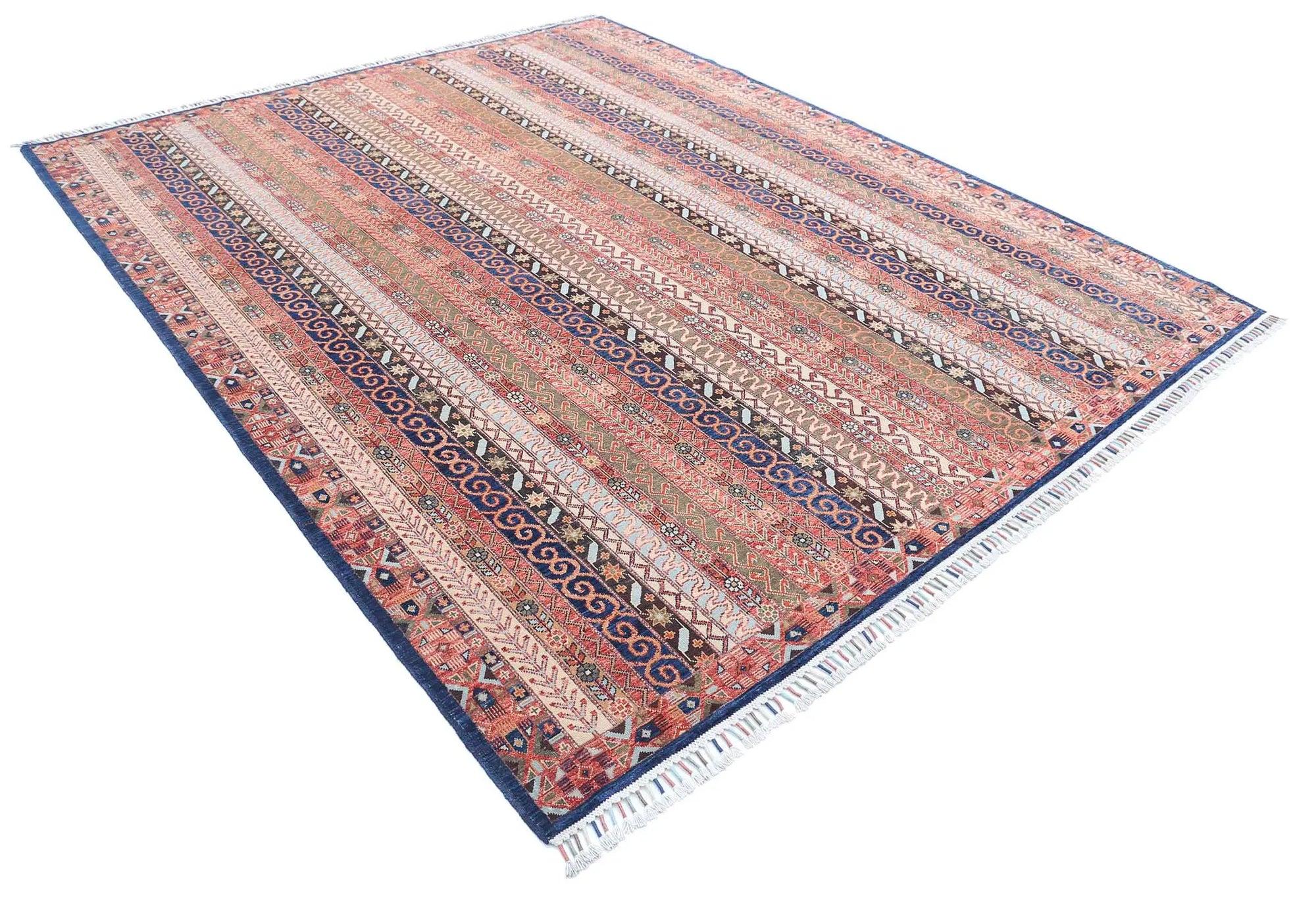 Hand Knotted Shaal Wool Rug - 8'1'' x 9'8''