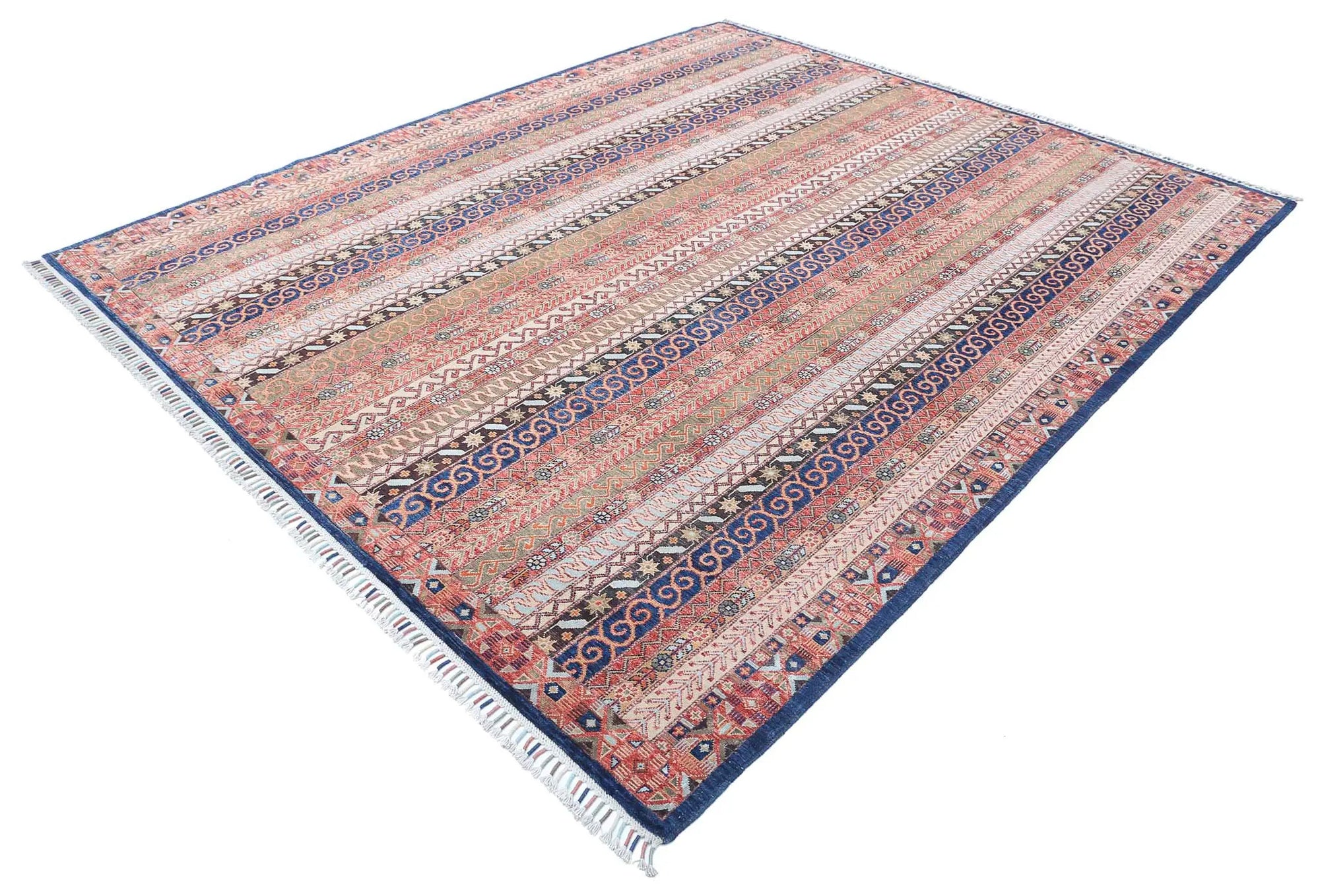 Hand Knotted Shaal Wool Rug - 8'1'' x 9'8''