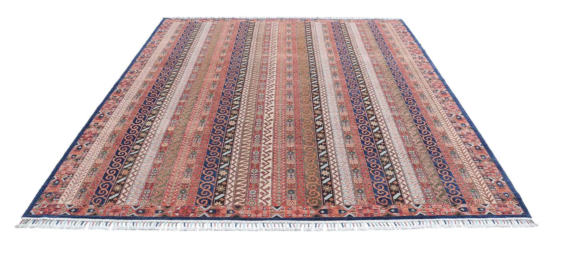 Hand Knotted Shaal Wool Rug - 8'1'' x 9'8''