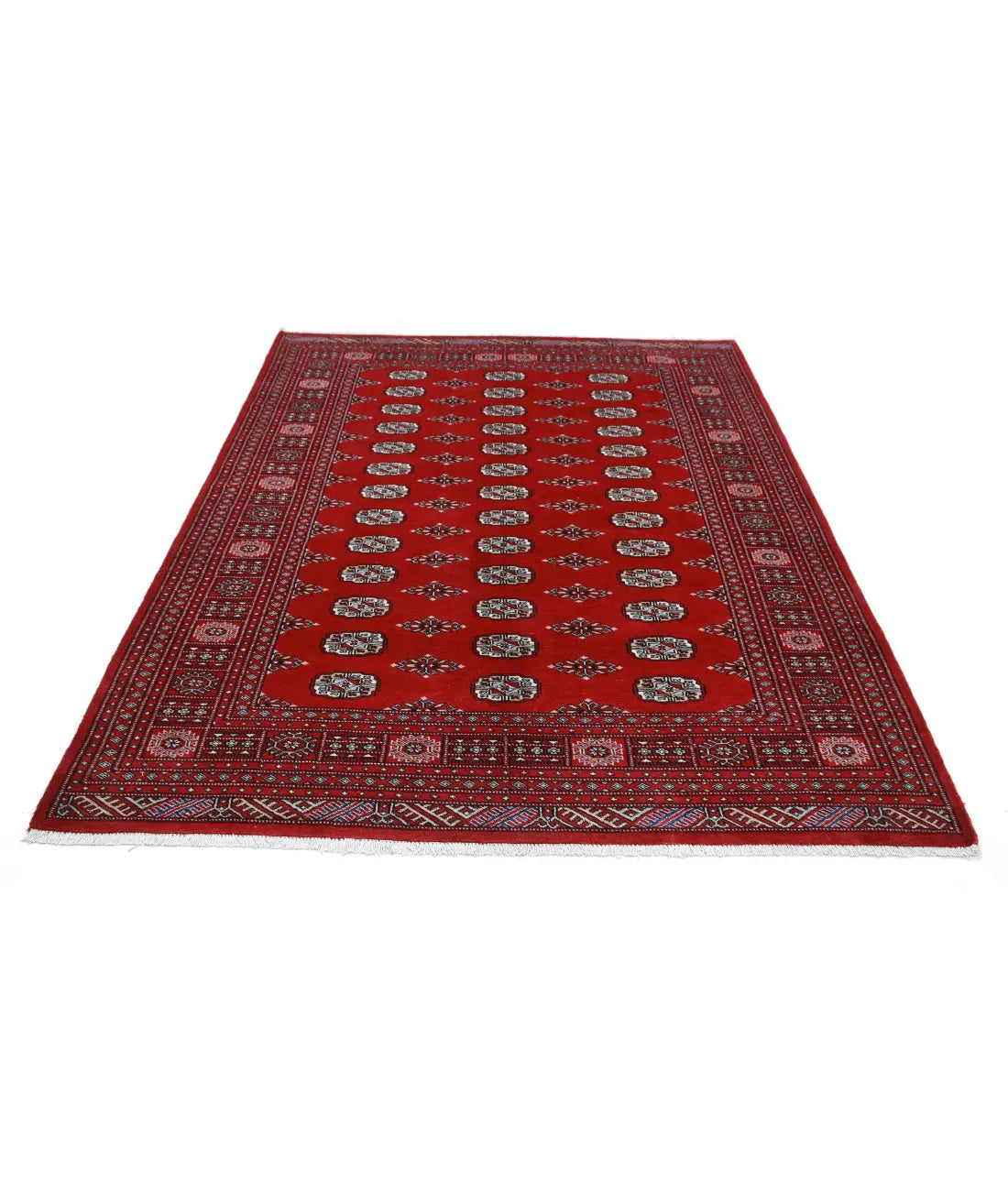 Hand Knotted Tribal Bokhara Wool Rug - 5'9'' x 8'3''