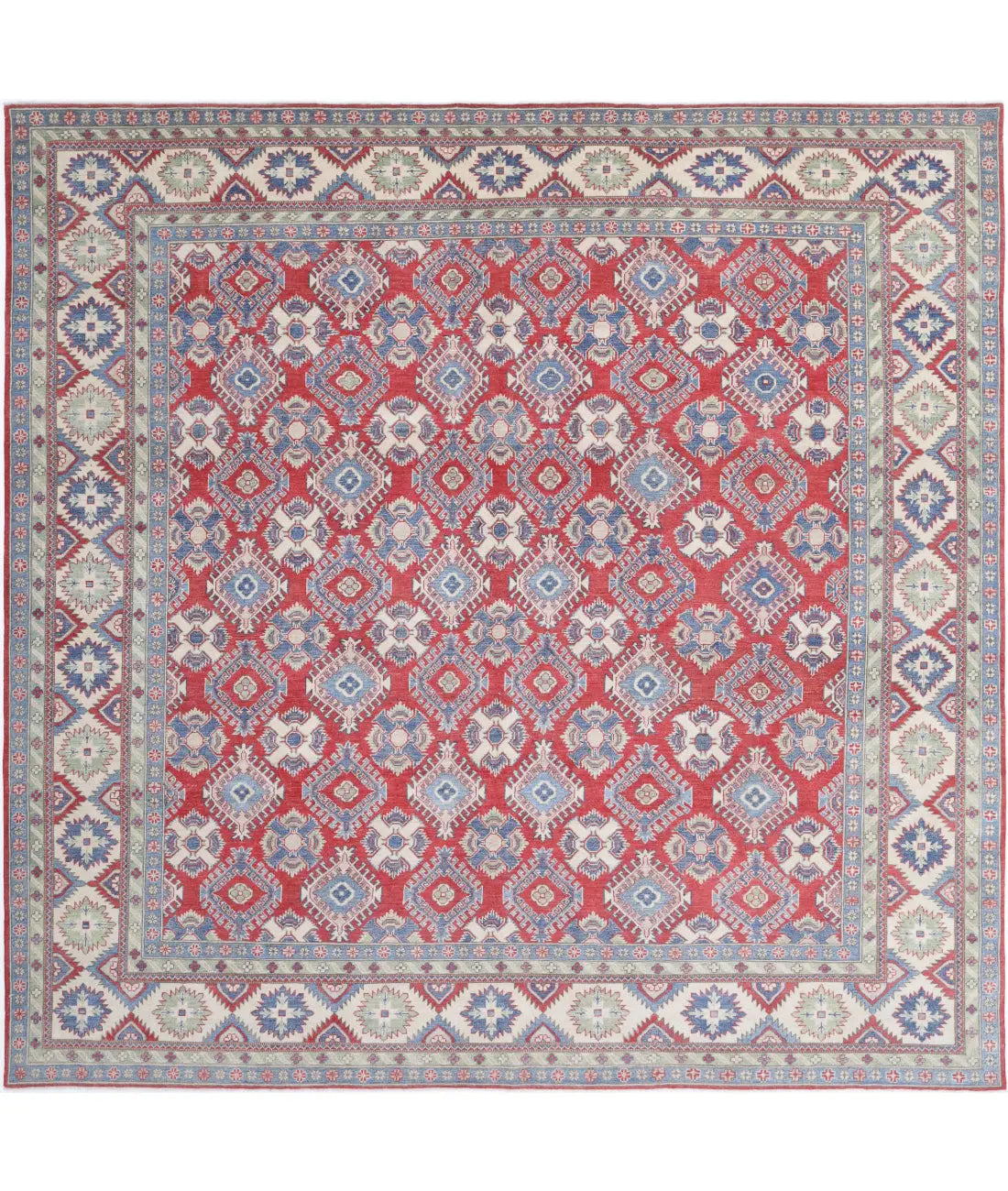 Hand Knotted Tribal Kazak Wool Rug - 11&#39;8&#39;&#39; x 11&#39;6&#39;&#39; - Arteverk Rugs Area rug