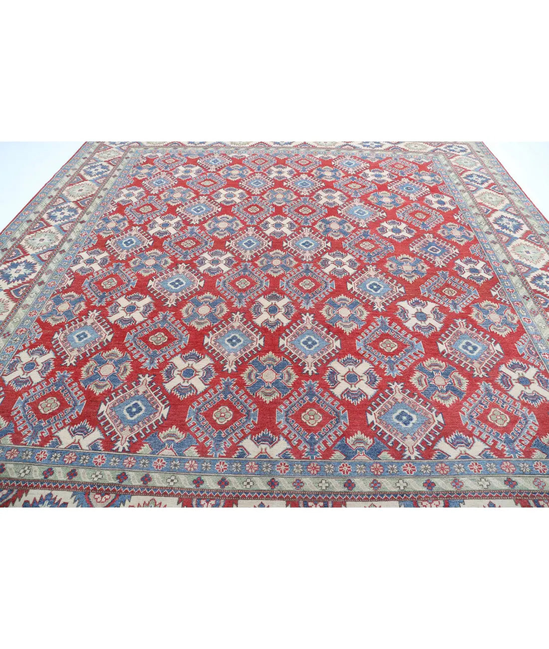 Hand Knotted Tribal Kazak Wool Rug - 11'8'' x 11'6'' - Arteverk Rugs Area rug