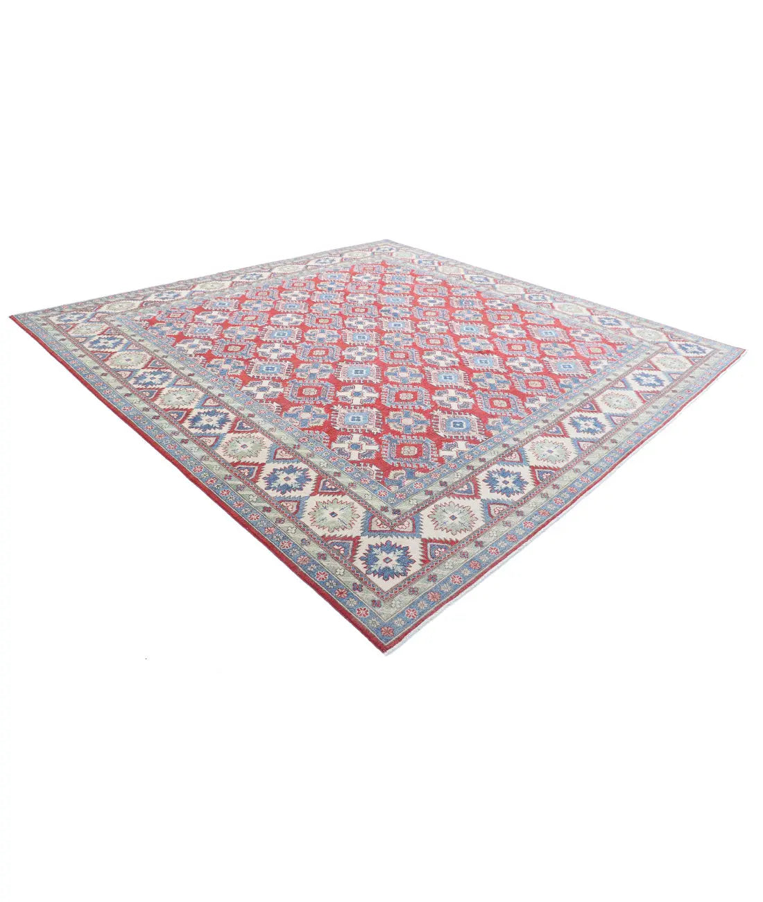 Hand Knotted Tribal Kazak Wool Rug - 11'8'' x 11'6'' - Arteverk Rugs Area rug