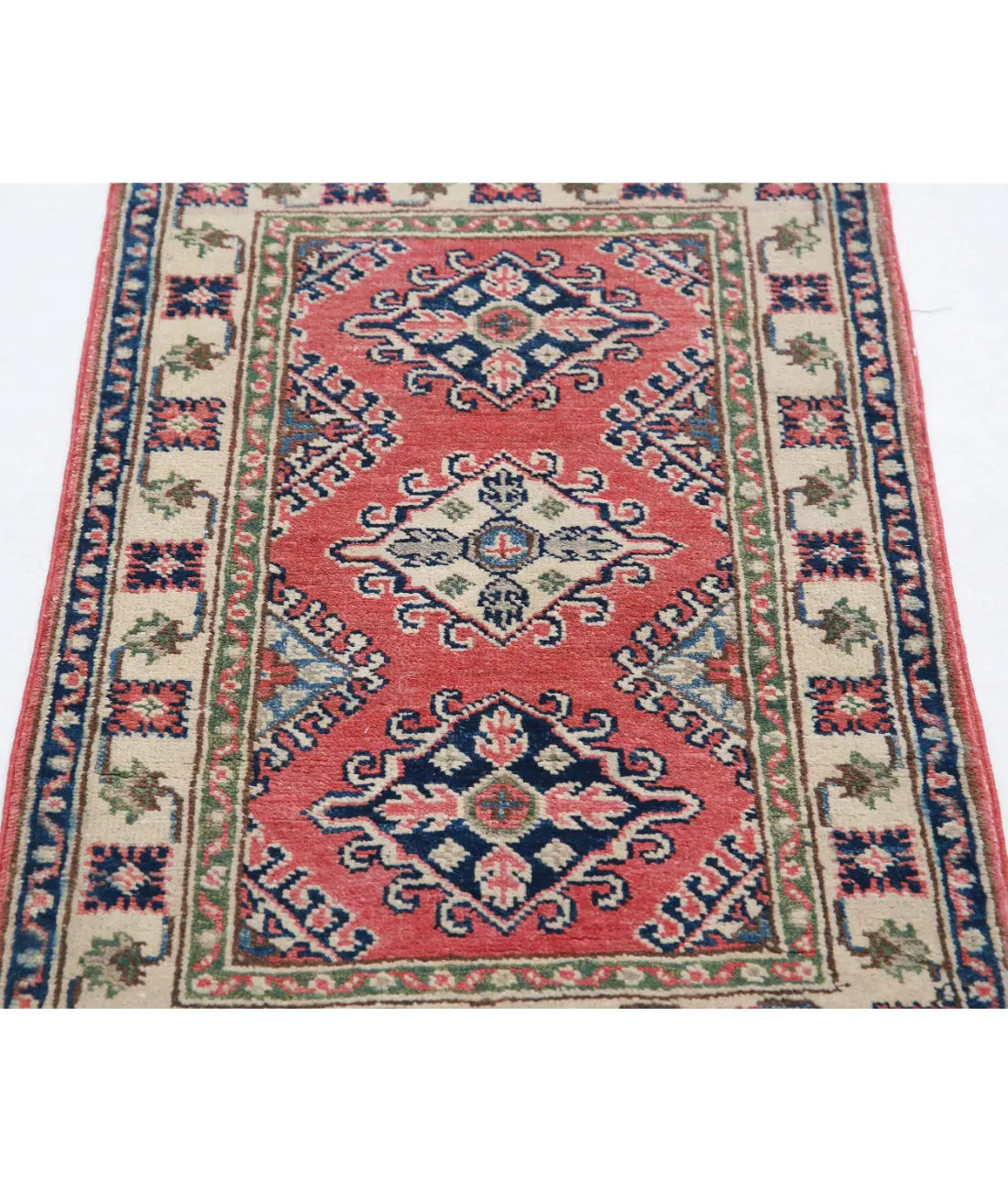 Hand Knotted Tribal Kazak Wool Rug - 1'10'' x 3'0''