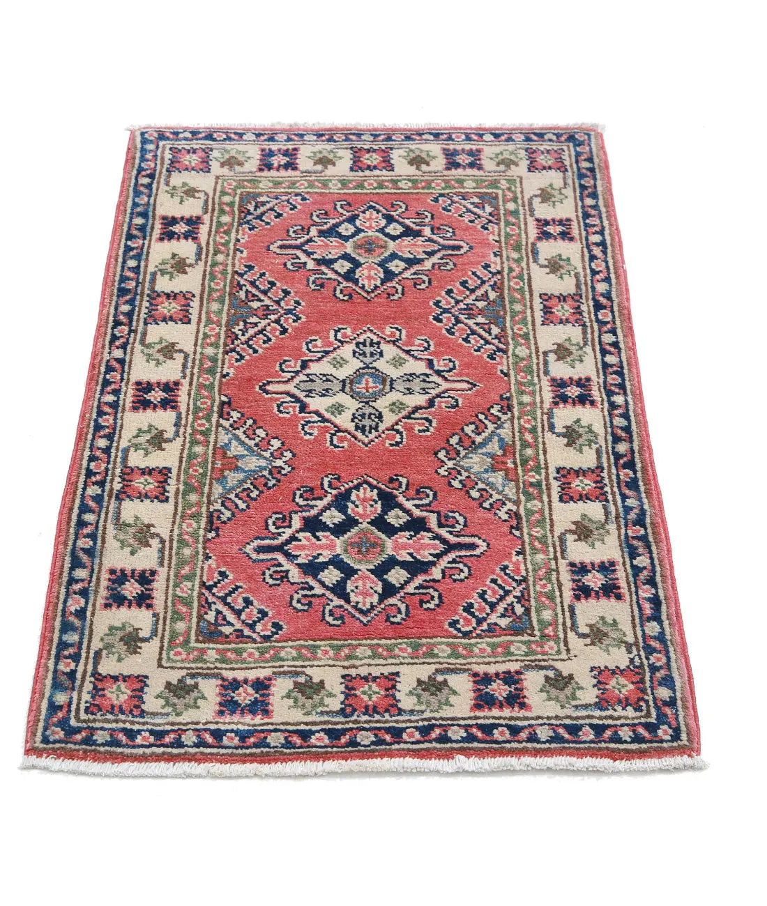 Hand Knotted Tribal Kazak Wool Rug - 1'10'' x 3'0''