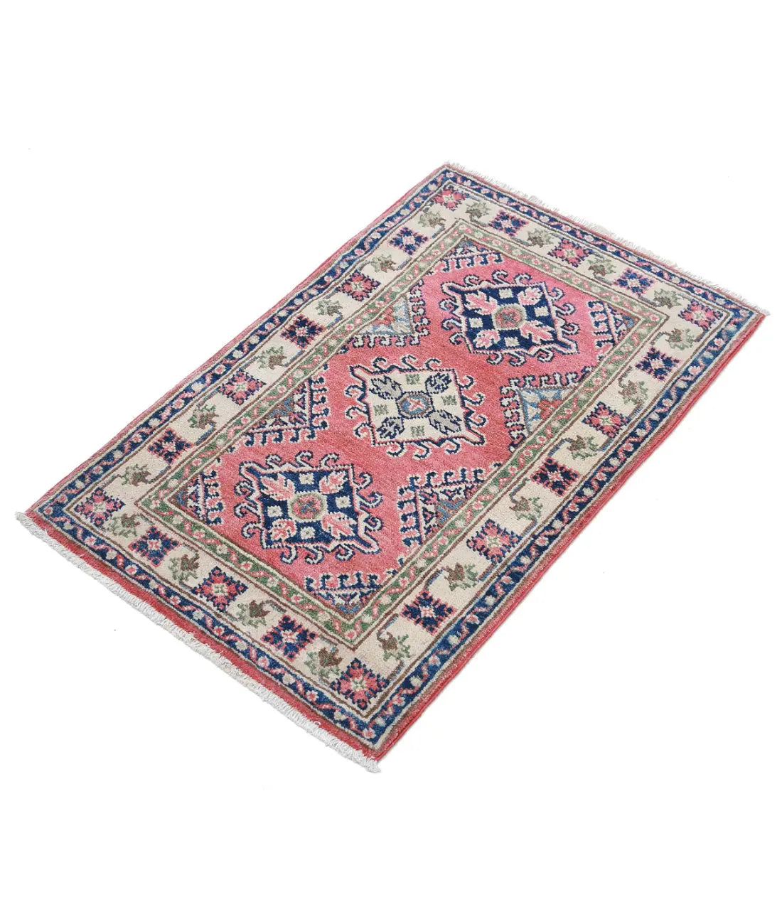 Hand Knotted Tribal Kazak Wool Rug - 1'10'' x 3'0''