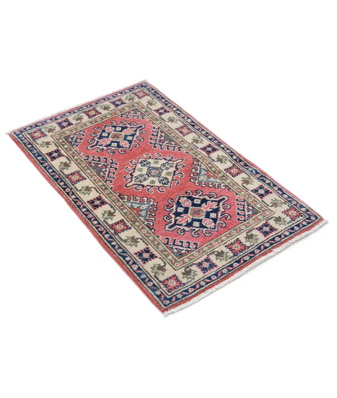 Hand Knotted Tribal Kazak Wool Rug - 1'10'' x 3'0''