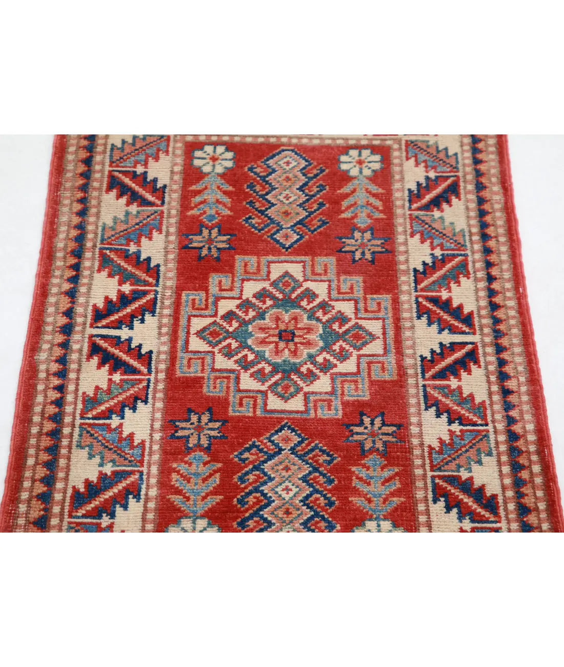 Hand Knotted Tribal Kazak Wool Rug - 1'11'' x 2'11''