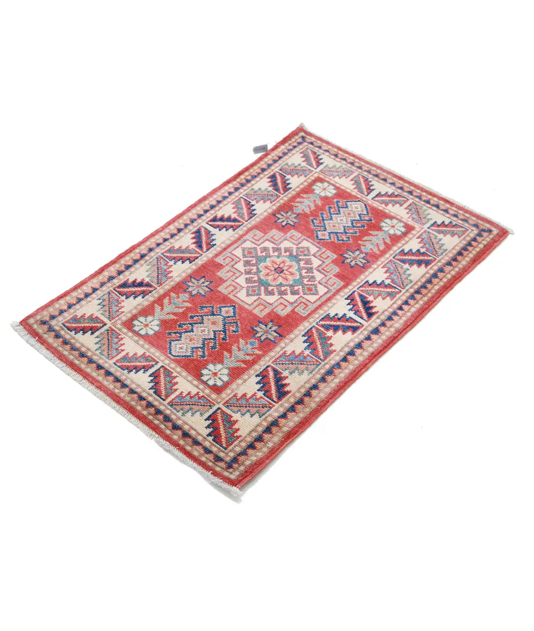 Hand Knotted Tribal Kazak Wool Rug - 1'11'' x 2'11''