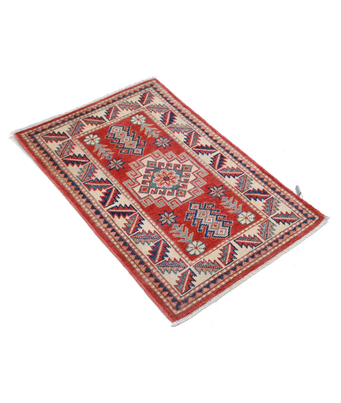 Hand Knotted Tribal Kazak Wool Rug - 1'11'' x 2'11''