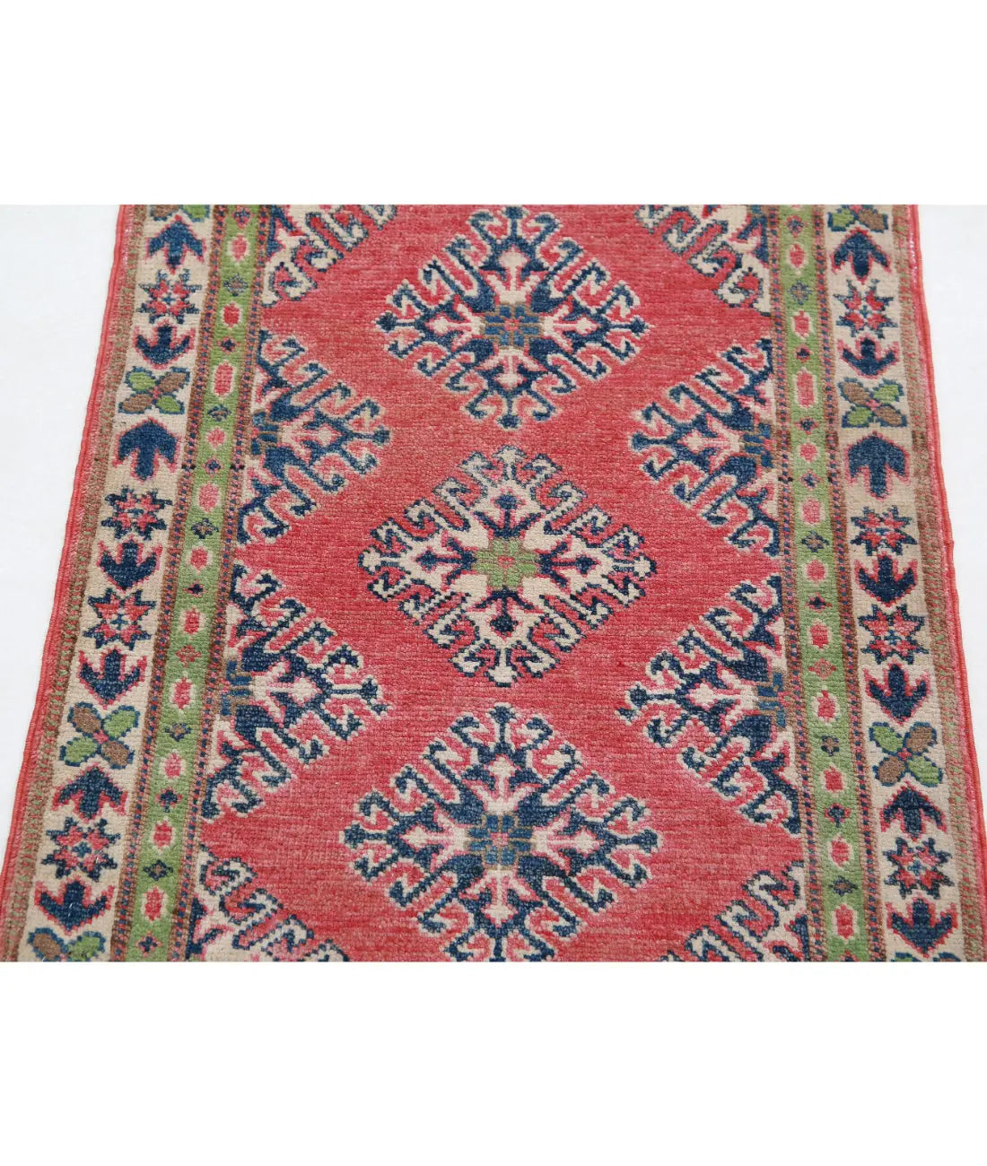 Hand Knotted Tribal Kazak Wool Rug - 1'11'' x 2'9''