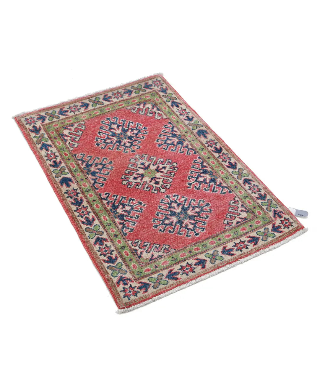 Hand Knotted Tribal Kazak Wool Rug - 1'11'' x 2'9''