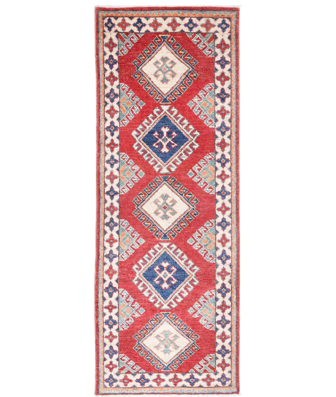 Hand Knotted Tribal Kazak Wool Rug - 1'11'' x 5'10''