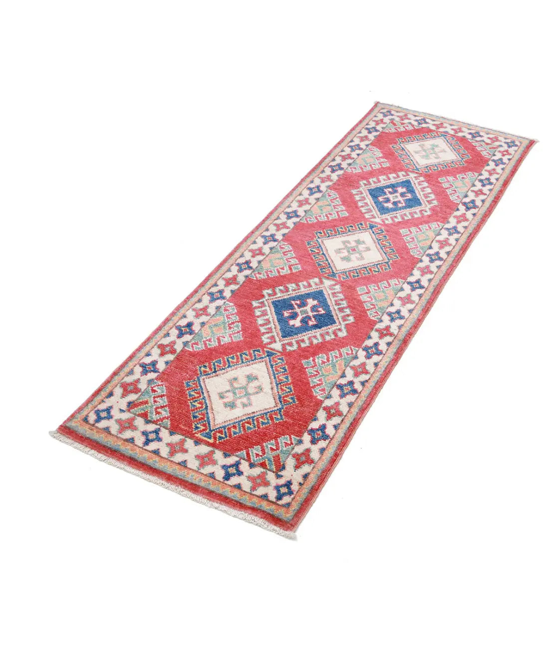 Hand Knotted Tribal Kazak Wool Rug - 1'11'' x 5'10''