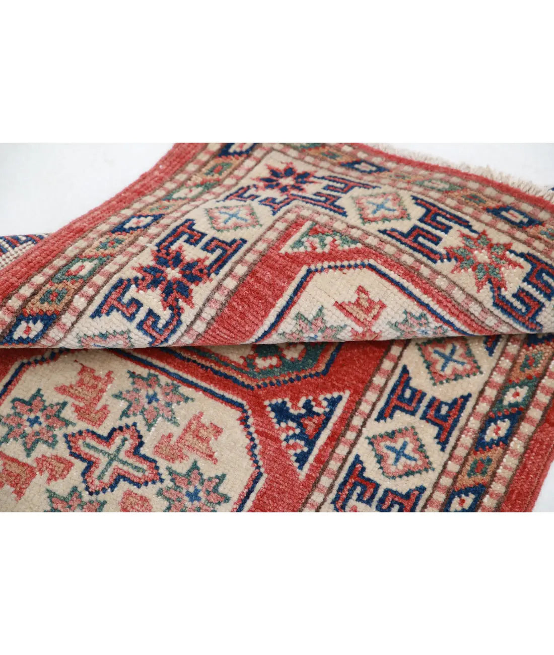 Hand Knotted Tribal Kazak Wool Rug - 2'0'' x 2'10''