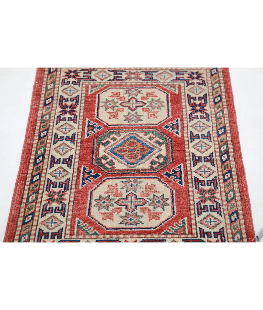 Hand Knotted Tribal Kazak Wool Rug - 2'0'' x 2'10''