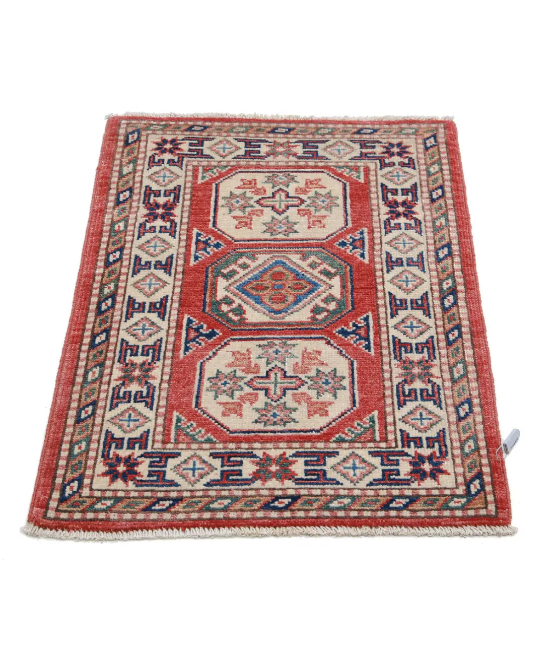 Hand Knotted Tribal Kazak Wool Rug - 2'0'' x 2'10''