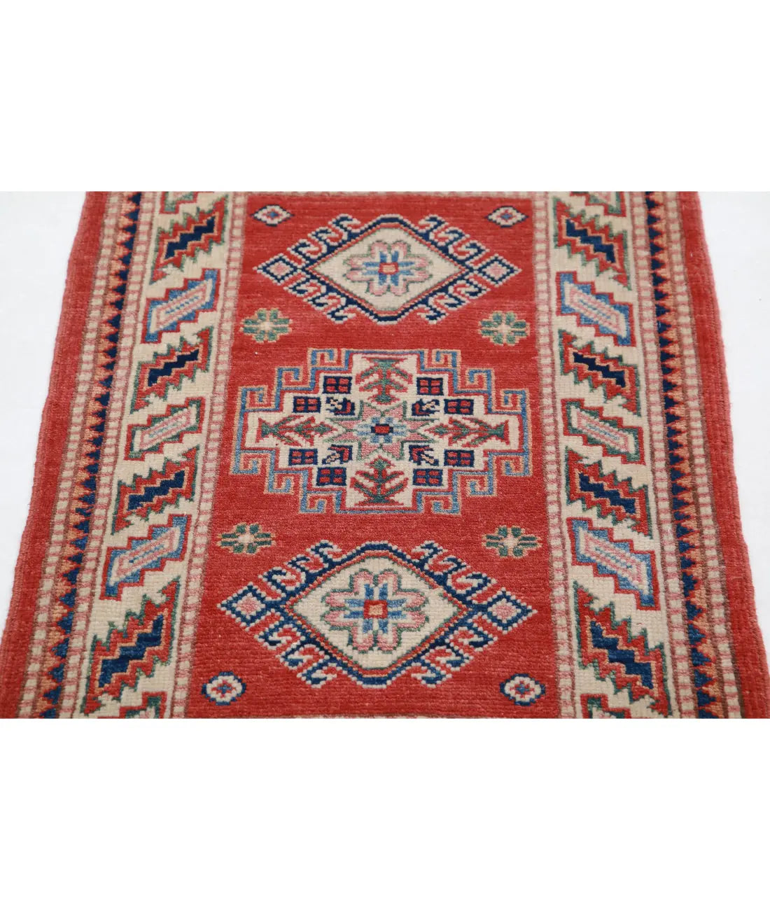 Hand Knotted Tribal Kazak Wool Rug - 2'0'' x 2'10''