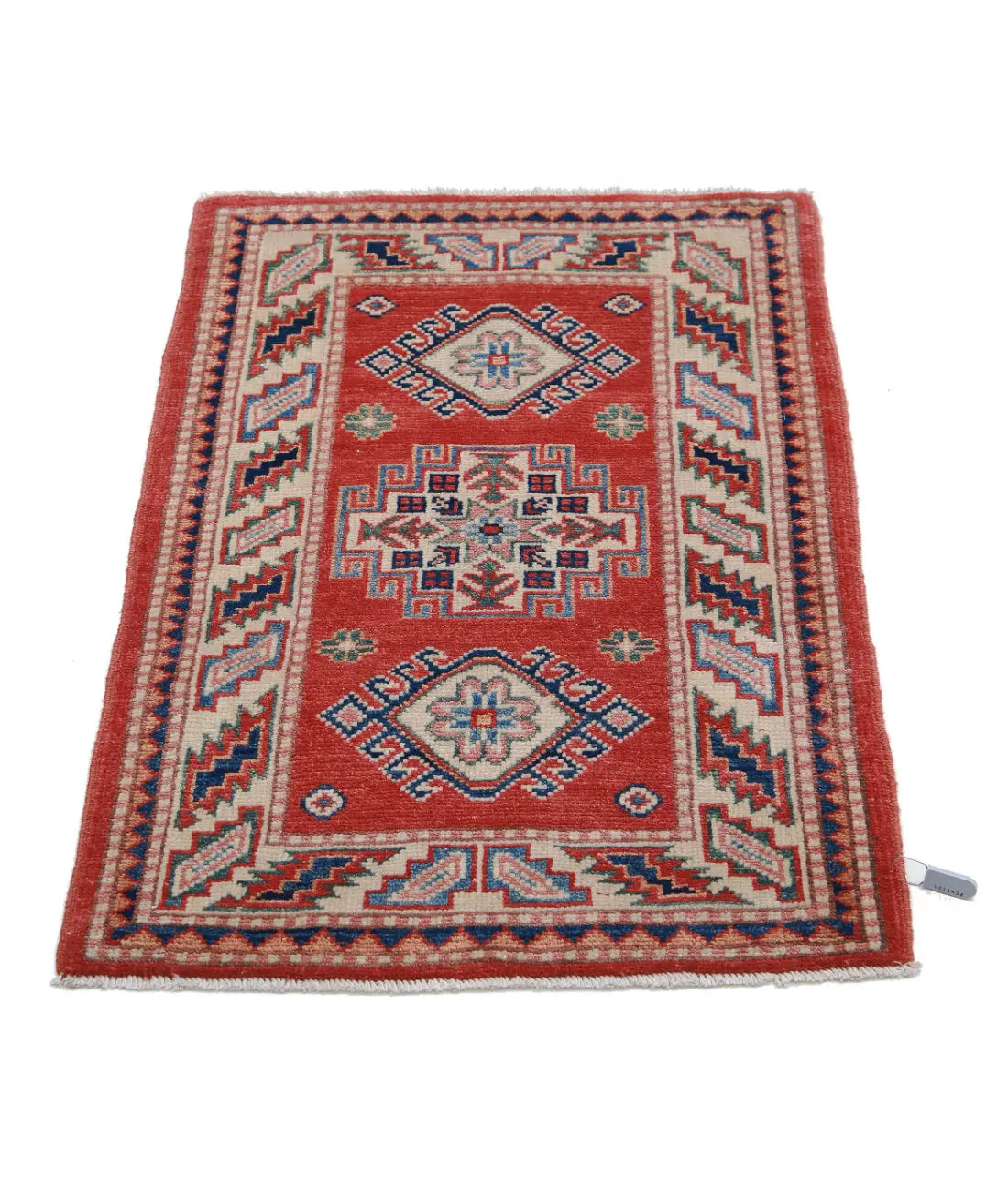 Hand Knotted Tribal Kazak Wool Rug - 2'0'' x 2'10''