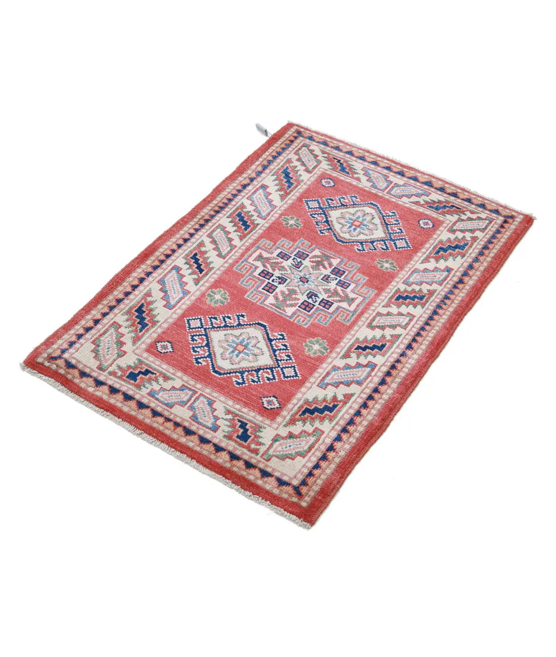 Hand Knotted Tribal Kazak Wool Rug - 2'0'' x 2'10''