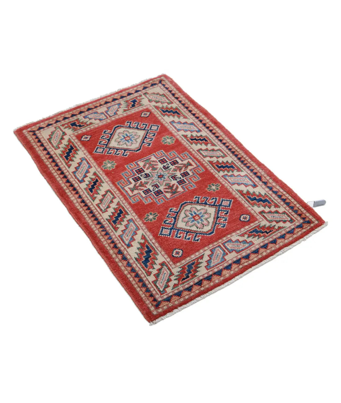 Hand Knotted Tribal Kazak Wool Rug - 2'0'' x 2'10''