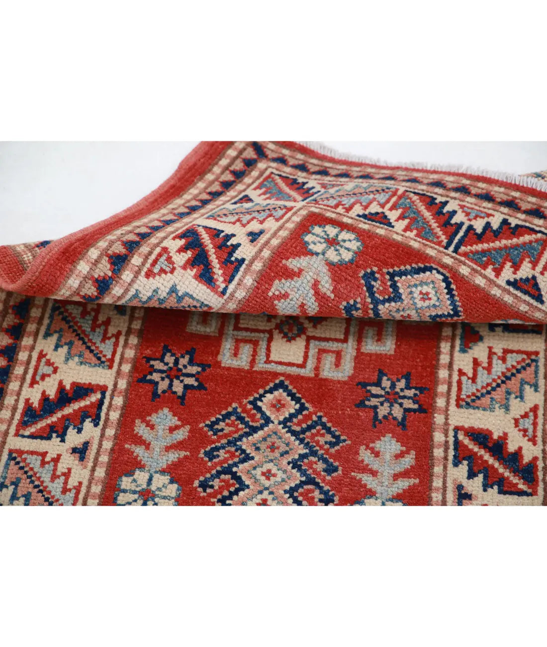 Hand Knotted Tribal Kazak Wool Rug - 2'0'' x 2'10''