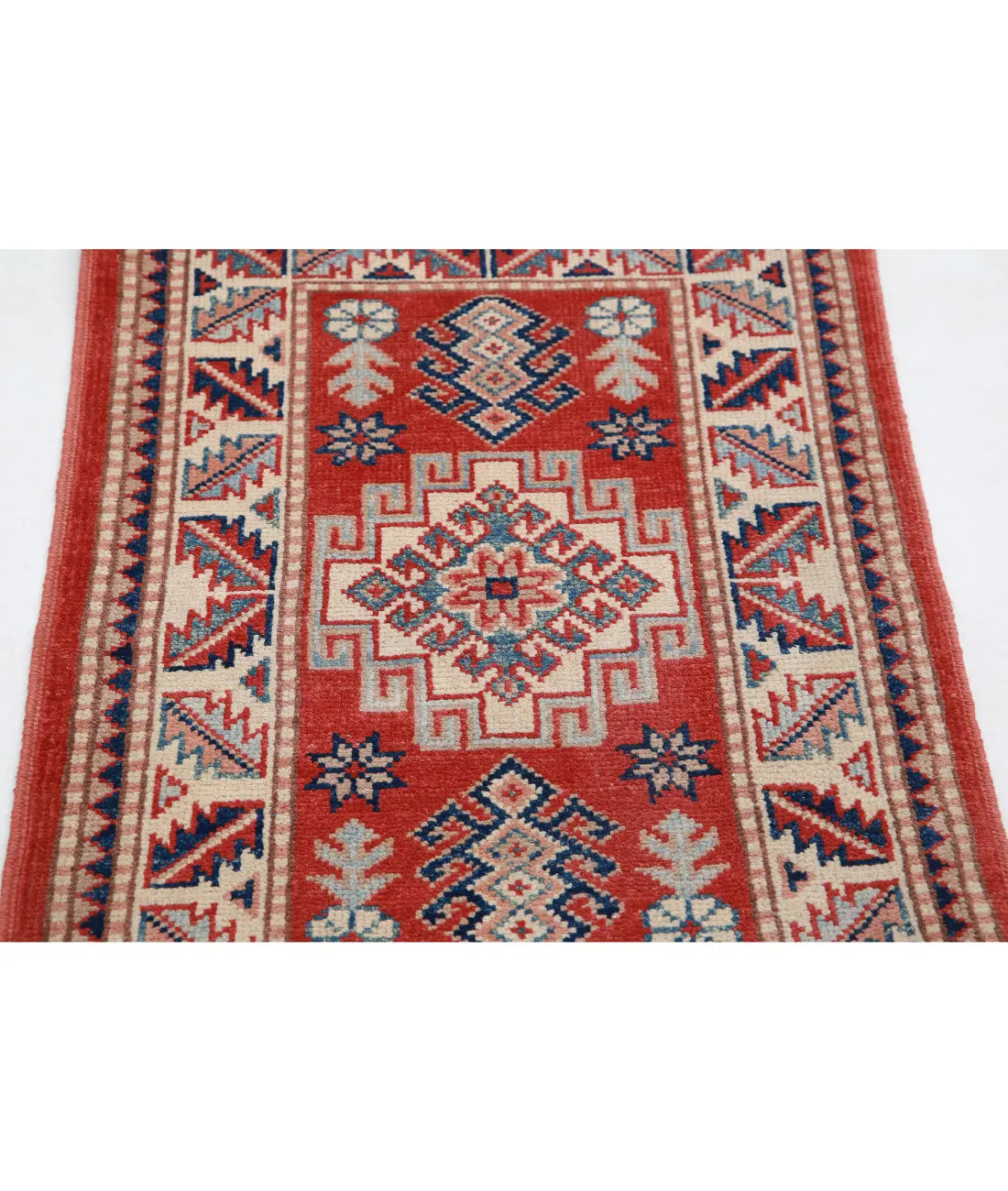 Hand Knotted Tribal Kazak Wool Rug - 2'0'' x 2'10''