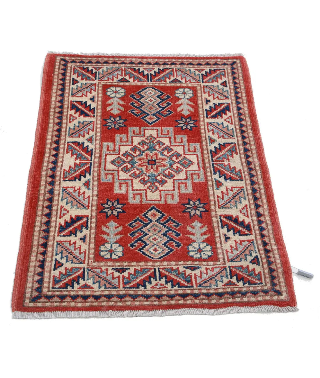 Hand Knotted Tribal Kazak Wool Rug - 2'0'' x 2'10''