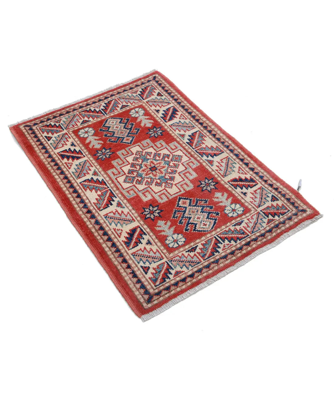 Hand Knotted Tribal Kazak Wool Rug - 2'0'' x 2'10''