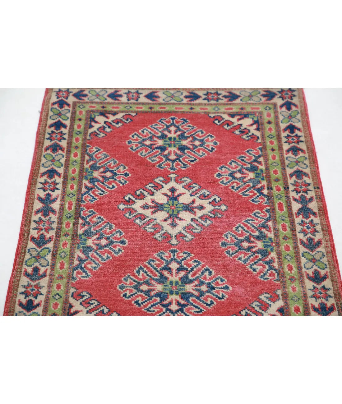 Hand Knotted Tribal Kazak Wool Rug - 2'0'' x 2'8''