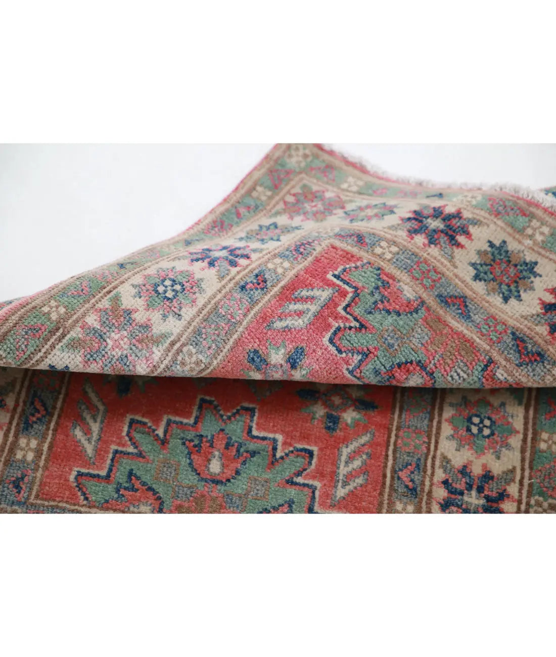 Hand Knotted Tribal Kazak Wool Rug - 2'0'' x 2'9''