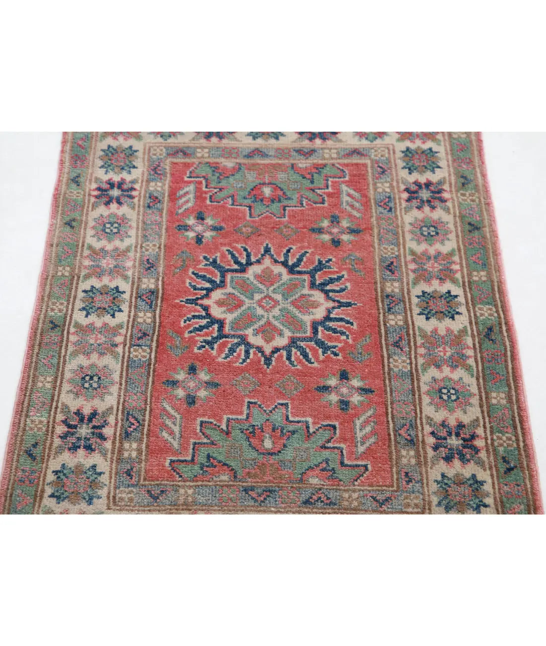 Hand Knotted Tribal Kazak Wool Rug - 2'0'' x 2'9''