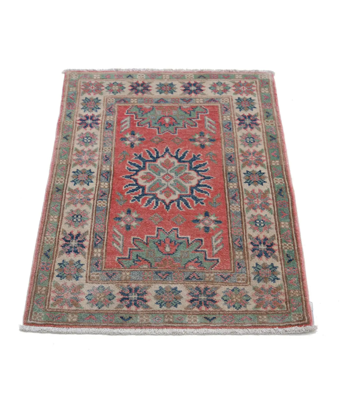 Hand Knotted Tribal Kazak Wool Rug - 2'0'' x 2'9''