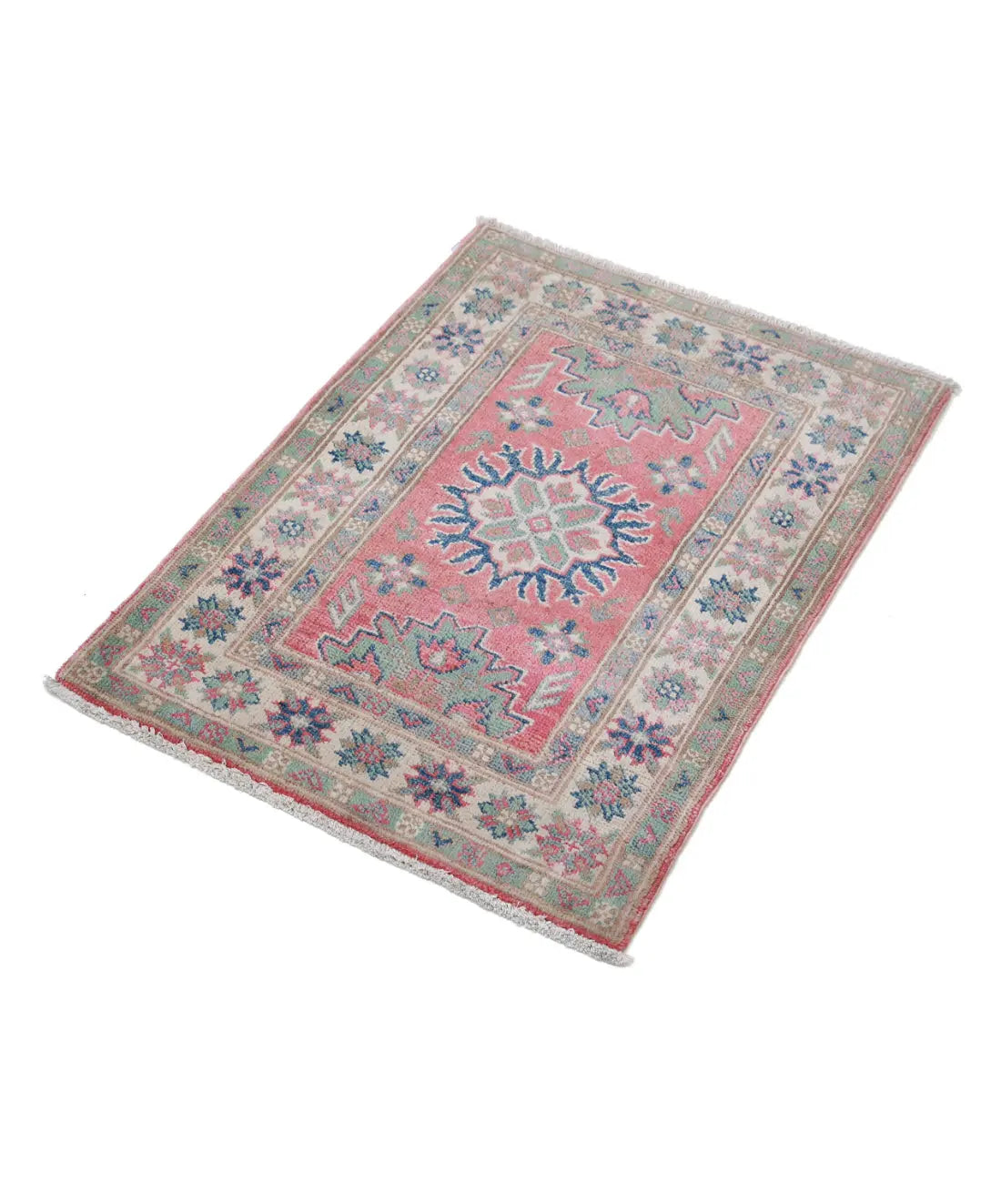 Hand Knotted Tribal Kazak Wool Rug - 2'0'' x 2'9''