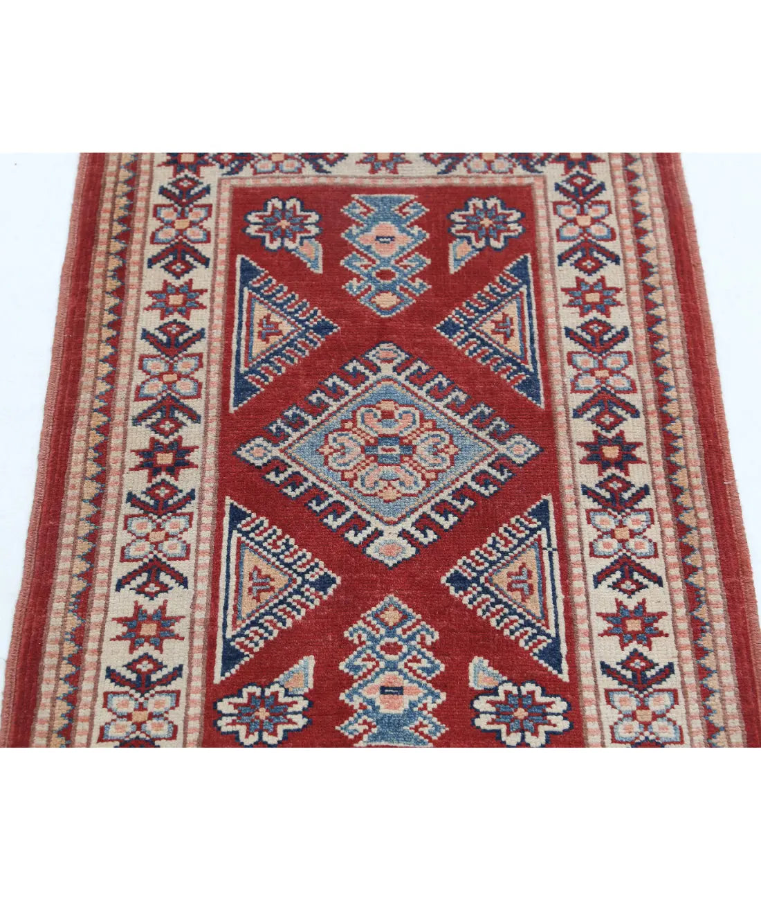 Hand Knotted Tribal Kazak Wool Rug - 2'0'' x 3'0''